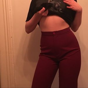High wasted Maroon Skinny Pants